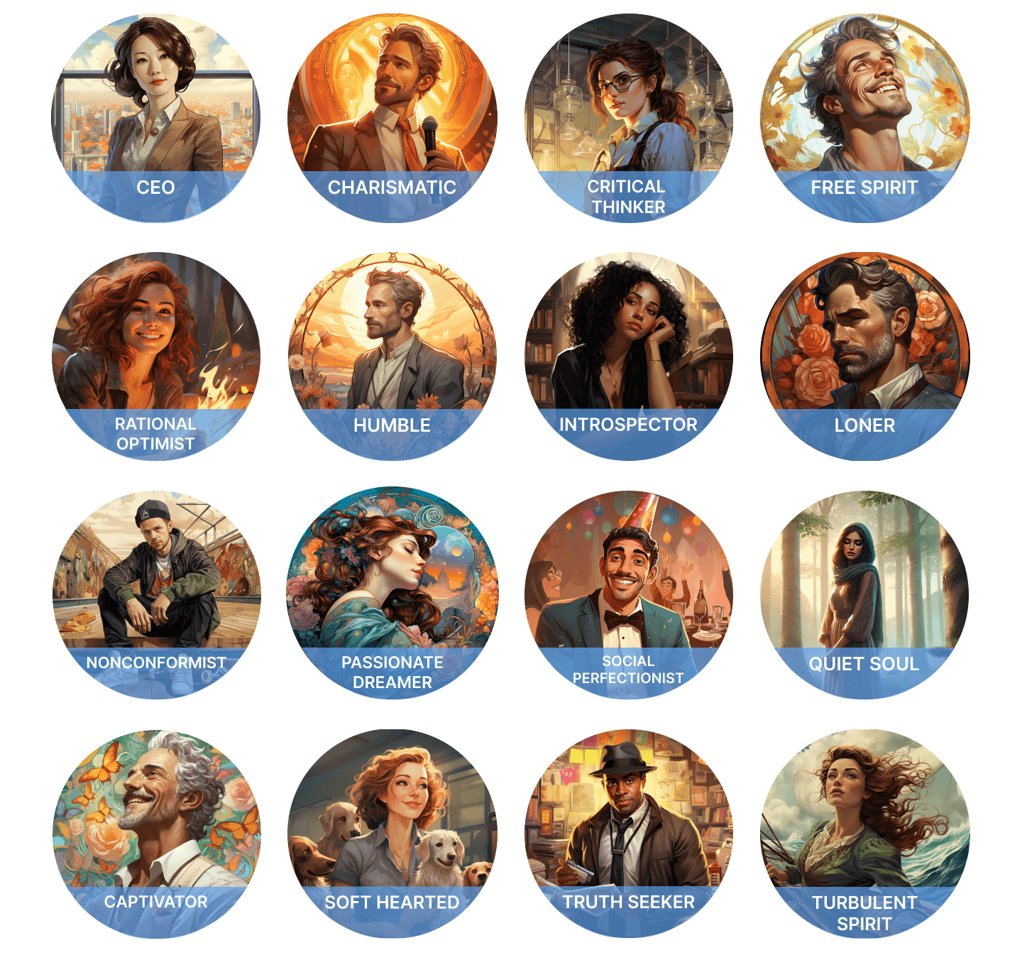 The 16 personality types
